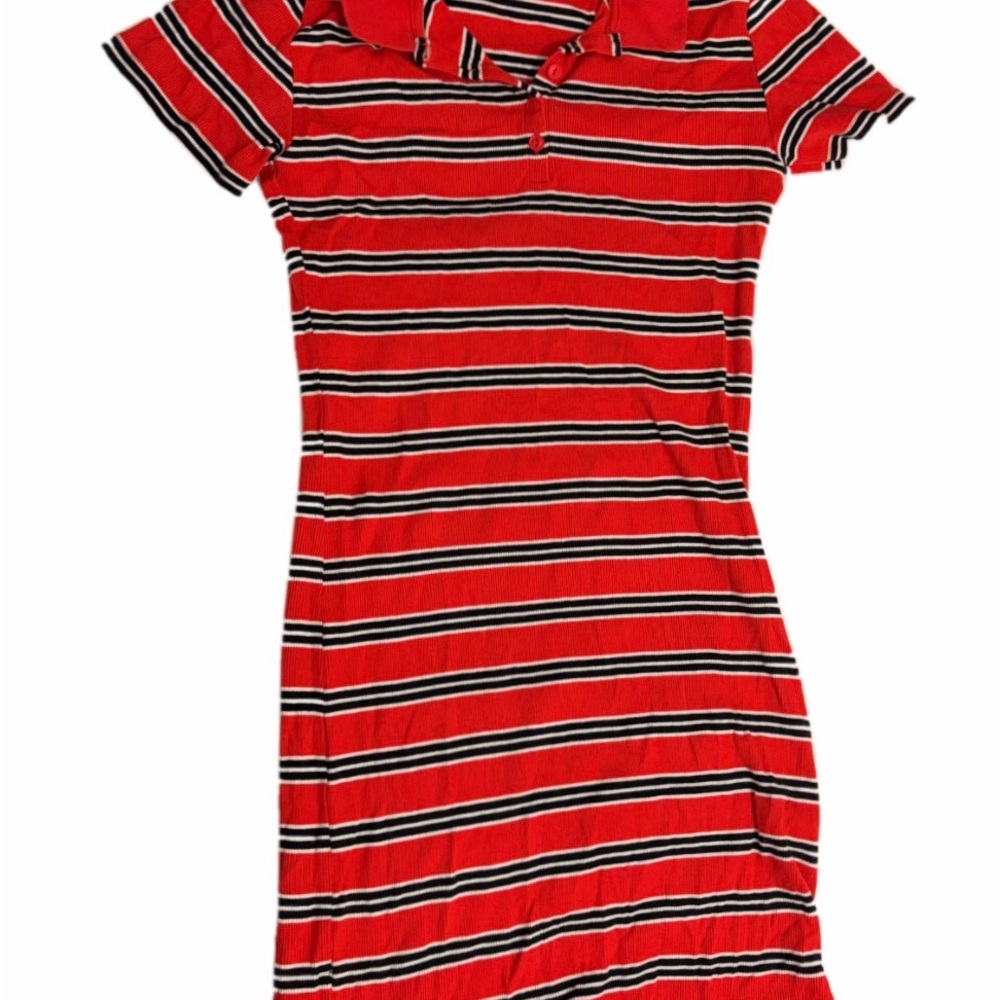 Red Striped Polo Dress
